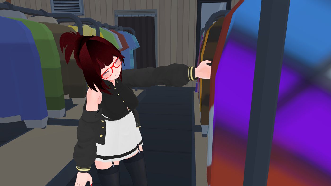 nesnalica at a VRChat café overlooking the city